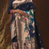 Classic Blue Paithani Silk Minakari Zari Woven Saree Festive Wear