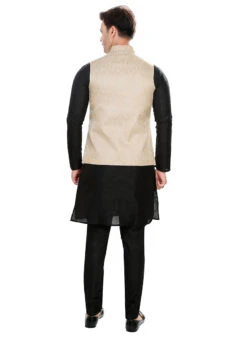 Cream Art Silk Jacquard Bandi Set Festive Wear 5 Cream Art Silk Jacquard Bandi Set Festive Wear -Mahra Clothing Shop cream art silk jacquard bandi set kpmdc612 b