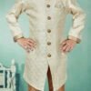 Cream Art Silk Jacquard Indowestern Sherwani Party Wear