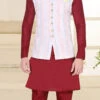 Light Pink Art Silk Jacquard Nehru Jacket