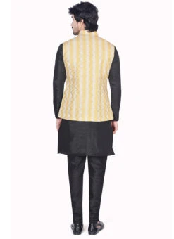 Cream Art Silk Jacquard Nehru Jacket -Mahra Clothing Shop cream art silk jacquard nehru jacket jkmdc2024 b