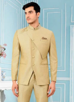 Cream Terry Rayon Bandhgala Suit -Mahra Clothing Shop cream terry rayon bandhgala suit sumdc3738 b