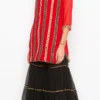 Crimson Red Georgette Mirror Embroidered Kurta Sharara Set After Six Wear