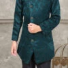 Dark Green Art Silk Jacquard Indowestern Sherwani Party Wear