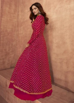 Dark Pink Chinon Sequins Embroidered Umbrella Lehenga Party Wear -Mahra Clothing Shop dark pink chinon sequins embroidered umbrella lehenga ghska40739514c b