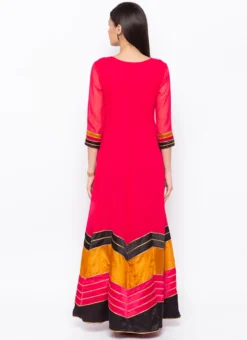 Dark Pink Georgette Embroidered Kurta Churidar Set After Six Wear -Mahra Clothing Shop dark pink georgette embroidered kurta churidar set krsmnc1898ks b