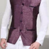 Deep Purple Jacquard Nehru Jacket