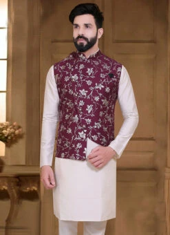 Deep Wine Velvet Nehru Jacket -Mahra Clothing Shop deep wine velvet nehru jacket jkmdc551 b