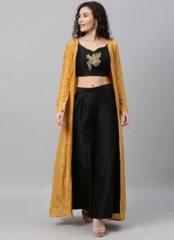 Embroidered Crop Top N Palazzo Bottom With Jacket Festive Wear -Mahra Clothing Shop embroidered crop top n palazzo bottom with jacket IWBS02001298 u