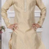 Fawn Brown Art Silk Brocade Kurta Pyjama Party Wear
