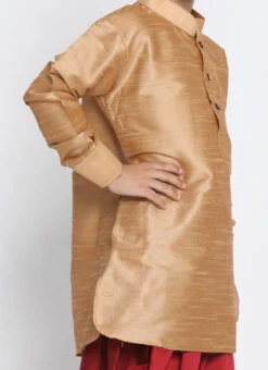 Gold Art Silk Dhoti Set