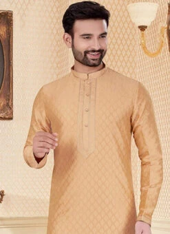 Gold Jari Jacquard Kurta Pyjama Party Wear 5 Gold Jari Jacquard Kurta Pyjama Party Wear -Mahra Clothing Shop gold jari jacquard kurta pyjama kpssgr2005 b