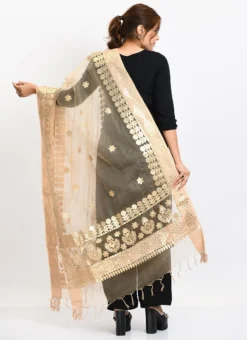 Gold Organza Cotton Gota Work Dupatta Work Wear -Mahra Clothing Shop gold organza cotton gota work dupatta dpdmimfd102 b