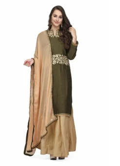 Gold Raw Silk A Line Lehenga Party Wear -Mahra Clothing Shop gold raw silk a line lehenga ghkifh9966000430 u