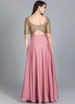 Gold Sequin Embroidered N Mauve Full Flare Gown Festive Wear -Mahra Clothing Shop gold sequin embroidered n mauve full flare gown IWBS01909757 b