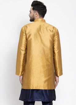 Gold Textured Dupion Silk Nehru Jacket -Mahra Clothing Shop gold textured dupion silk nehru jacket jkdmk4920 b