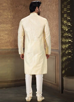 Golden Art Silk Kurta Pyjama Party Wear 5 Golden Art Silk Kurta Pyjama Party Wear -Mahra Clothing Shop golden art silk kurta pyjama kpmsc2036 b