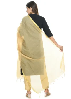 Golden Chanderi Cotton Dupatta Festive Wear -Mahra Clothing Shop golden chanderi cotton dupatta dpdmfmfd044 b