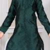 Green Art Silk Brocade Kurta Pyjama Party Wear