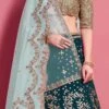 Green Art Silk Designer A Line Lehenga Party Wear