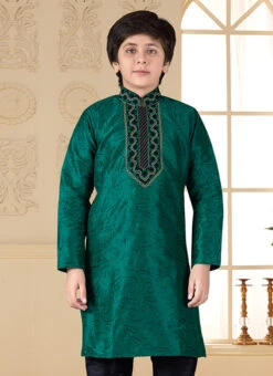 Green Art Silk Kurta Pyjama Set -Mahra Clothing Shop green art silk kurta pyjama set kdmss6119 b