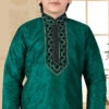 Green Art Silk Kurta Pyjama Set