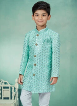 Green Art Silk Sequins Indowestern Sherwani Party Wear -Mahra Clothing Shop green art silk sequins indowestern sherwani kdbmsgrk562 b