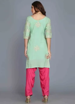 Green Chanderi Cotton Aari Embroidery Kurta Salwar Set Party Wear -Mahra Clothing Shop green chanderi cotton aari embroidery kurta salwar set krskifh99660001313 b