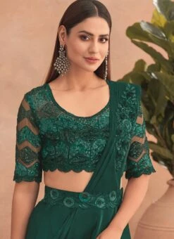 Green Chinon Silk Embroidered Ready Pleated Saree Party Wear 7 Green Chinon Silk Embroidered Ready Pleated Saree Party Wear -Mahra Clothing Shop green chinon silk embroidered ready pleated saree saska36307302c b