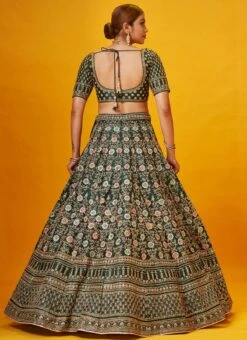 Green Color Pure Silk Embroidered And Zari Work Umbrella Lehenga Wedding Wear 7 Green Color Pure Silk Embroidered And Zari Work Umbrella Lehenga Wedding Wear -Mahra Clothing Shop green color pure silk embroidered and zari work umbrella lehenga ghmkns380b b