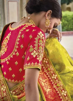 Green Dola Viscose Embroidery Sequins Work Party Wear -Mahra Clothing Shop green dola viscose embroidery sequins work samkns9605515 b