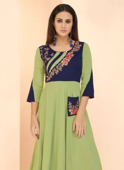 Green Embroidered Anarkali Dress After Six Wear -Mahra Clothing Shop green embroidered anarkali gown iwdsli6024 b