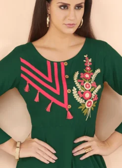 Green Embroidered Dress After Six Wear