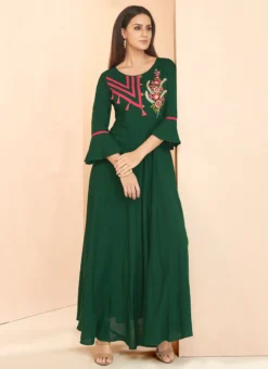 Green Embroidered Dress After Six Wear -Mahra Clothing Shop green embroidered anarkali gown iwdsli6028 u
