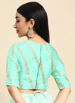 Green Embroidered Chiffon Blouse Festive Wear -Mahra Clothing Shop green embroidered chiffon blouse BLBS02303762 b