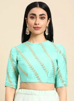 Green Embroidered Chiffon Blouse Festive Wear -Mahra Clothing Shop green embroidered chiffon blouse BLBS02303762 u