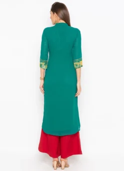 Green Georgette Embroidered Kurta Palazzo Set Party Wear -Mahra Clothing Shop green georgette embroidered kurta palazzo set krsmnc2101 b