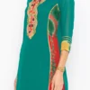Green Georgette Embroidered Kurta Palazzo Set Party Wear