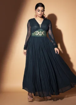 Green Georgette Sequins Anarkali Suit Party Wear -Mahra Clothing Shop green georgette sequins anarkali suit sldrnrkb0002 u