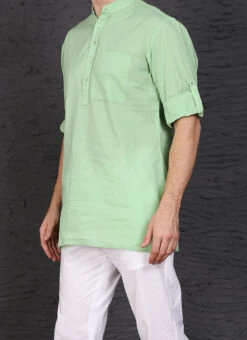Green Viscose Cotton Kurta