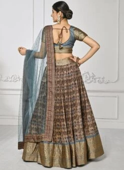 Grey Art Silk Digital Print A Line Lehenga Festive Wear -Mahra Clothing Shop grey art silk digital print a line lehenga ghsjssbsl1624 b