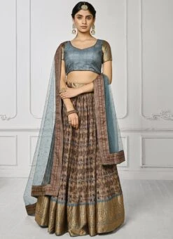 Grey Art Silk Digital Print A Line Lehenga Festive Wear -Mahra Clothing Shop grey art silk digital print a line lehenga ghsjssbsl1624 u