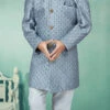 Grey Art Silk Embroidery Indowestern Sherwani Party Wear