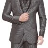 Grey Cotton Rayon Lapel Suit