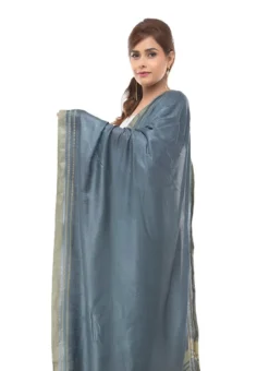 Grey Cotton Slub Weaving Work Dupatta Work Wear -Mahra Clothing Shop grey cotton slub weaving work dupatta dpdmimfd089 b