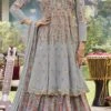 Grey Faux Georegette Embroidered A Line Lehenga Party Wear