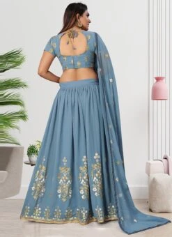 Grey Georgette Embroidered A Line Lehenga Festive Wear -Mahra Clothing Shop grey georgette embroidered a line lehenga ghsht5408 b