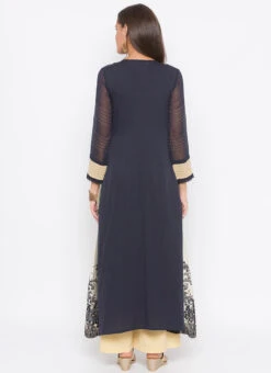 Grey Net Kurta Palazzo Set Party Wear -Mahra Clothing Shop grey net kurta palazzo set krsmnkc2040a b