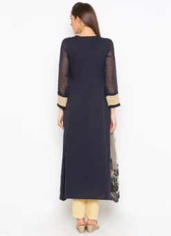 Grey Net Kurta Straight Pant Set Party Wear -Mahra Clothing Shop grey net kurta straight pant set krsmnkc2040b b