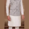 Grey Silk Nehru Jacket